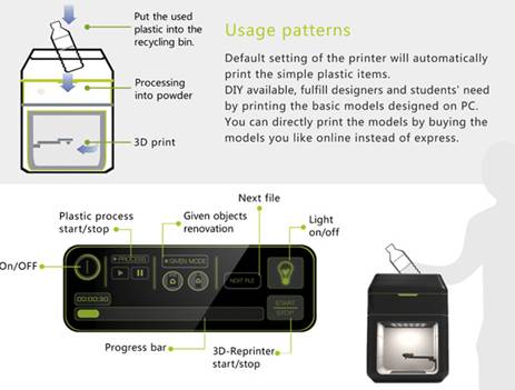 內建塑料回收的3D列印機